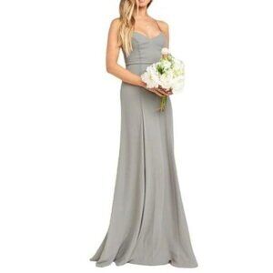Show Me Your Mumu Godshaw Goddess Gown Soft Charcoal Crisp New Without Tags